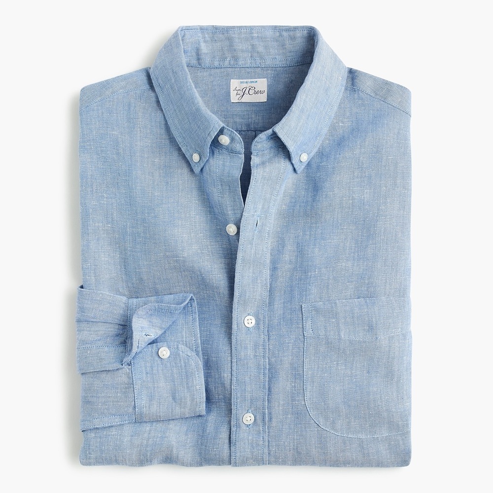 NEW J. Crew Irish Linen Slim Fit Button Down Shirt